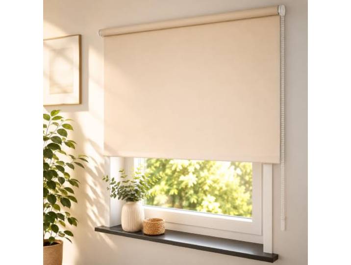 Liedeco® Rollo, Fenster Rollo, Kettenzug-Rollo / 102 x 180 cm (Breite x Höhe), Cream/Verdunkelnd, Abdunkelnd, Blickdicht/Breiten 60-200cm / Variable Montage möglich