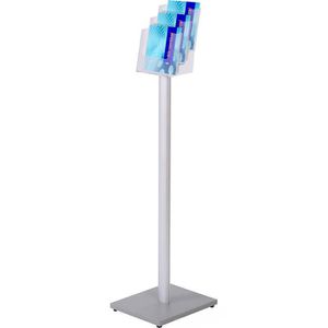Showdown-Displays Prospekthalter MB3C160, alusilber, Prospektständer, Aluminium, Acryl, 3 x A5