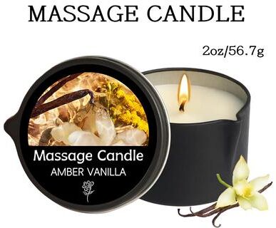 On Spot Shop Luxury Aromatherapy Candle, Massage Oil Candle For Stress Relief And Skin Moisturizing, Scented Body Oil amber Vanilla