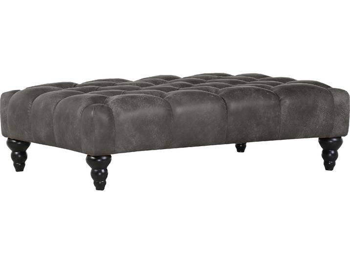 Hocker GUTMANN FACTORY Amazonas, Megahocker mit Anilinleder-Bezug, Breite 230 cm , grau, B:120cm H:35cm T:80cm, Hocker, Sitzhocker, Sitzpolsterung: formstabiler Polyätherschaum