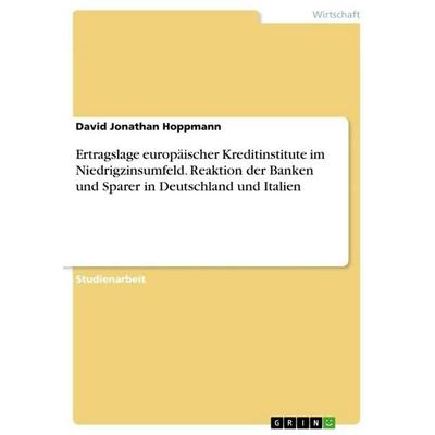 Ertragslage europäischer Kreditinstitute im Niedrigzinsumfeld. Reaktion der Banken und Sparer in Deutschland und Italien, Taschenbuch von David