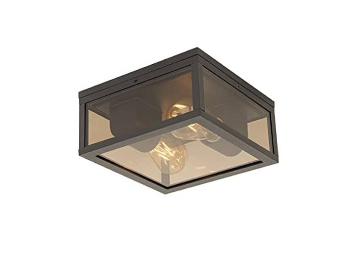 Qazqa charlois - Plafonnier - 2 lumière - L 24 cm - Bronze - Moderne - éclairage extérieur