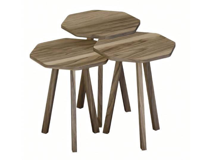 Xlmoebel Satztisch XLMOEBEL Couchtisch-Set aus elegantem braunem Holz (Set, 3er-Set), Made in Europa