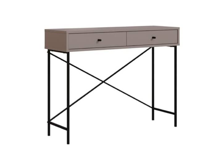 Console 2 Tiroirs Couleur moka et Pieds en Métal L110 cm - Titan