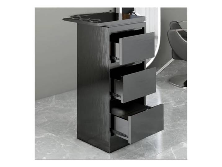 Aufbewahrungsschrank Aus Edelstahl Für Kosmetiksalons Multifunktionaler Metallschrank Für Kosmetiksalons, Barbershops Und Zahnarztpraxen(Schwarz,45x30x85 cm)