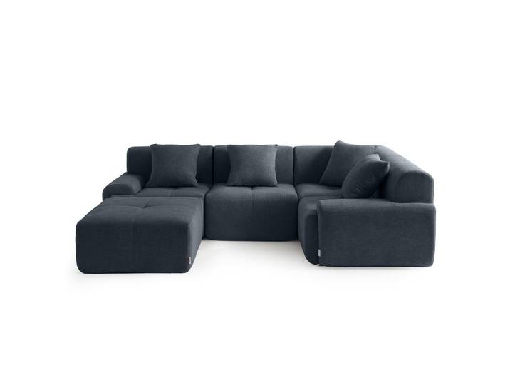 MILYsofa Ecksofa Chenille Blaugrau, Füllung: Viskoelastischer Kern,Komfortschaum,Viskoelastischer Kern, einzeln stellbar, 260x190 cm, Wohnzimmer, Sofas & Couches, Wohnlandschaften, Ecksofas