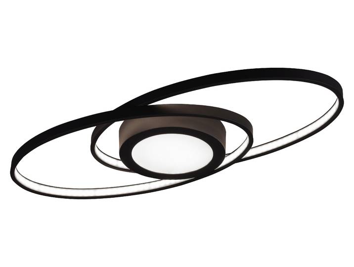 Trio Leuchten - Plafonnier design I Plafonnier I Lampe I Lampe anthracite incl. LED 3-flamme gradable - Axy Dimmer I Dimmable I Salon I Chambre à coucher - Aluminium Allongé I Ovale - I (ni