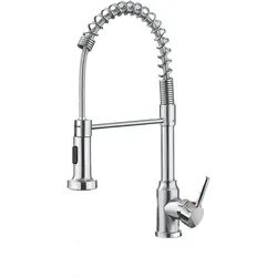 Duscharmatur aus gebürstetem Nickel mit Handbrause und Warm- und Kaltwassermischer