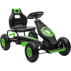 Gokart, Kinderfahrzeug mit Pedal, Tretauto, Outdoor, Grün+Schwarz