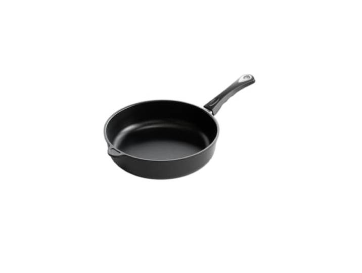 AMT Gastroguss Bratpfanne, 28 cm Ø, 7 cm hoch, Schmorpfanne, abnehmbarer Stiel, nicht induktionsgeeignet, Lotan® Antihaft-Veredelung, Gusspfanne (Aluguss), AMZN-728-Z20B