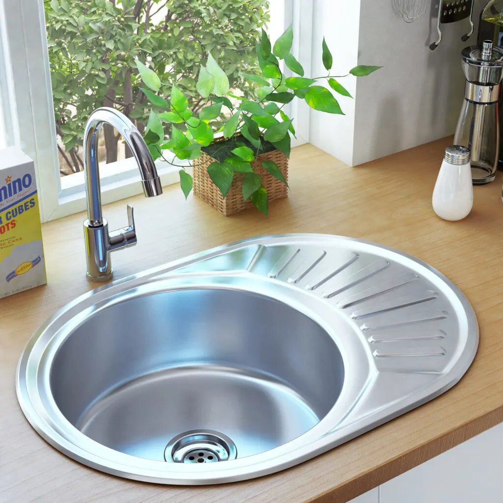 Belfry Kitchen Arellano 450mm W Steel Kitchen Sink 570mm L