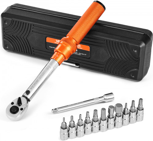 VEVOR Momentsleutel met 1/4 inch aandrijving, 2,3-22,6 Nm, Oranje, Gelegeerd staal