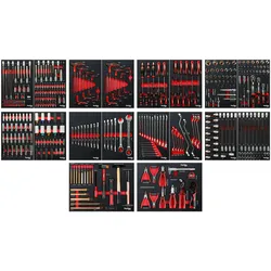 Werkzeugwagen Einlagen Set "DOUBLE FULL BLACK"
