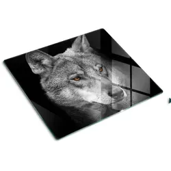 GLASPLATTE 60x52 cm Wolf