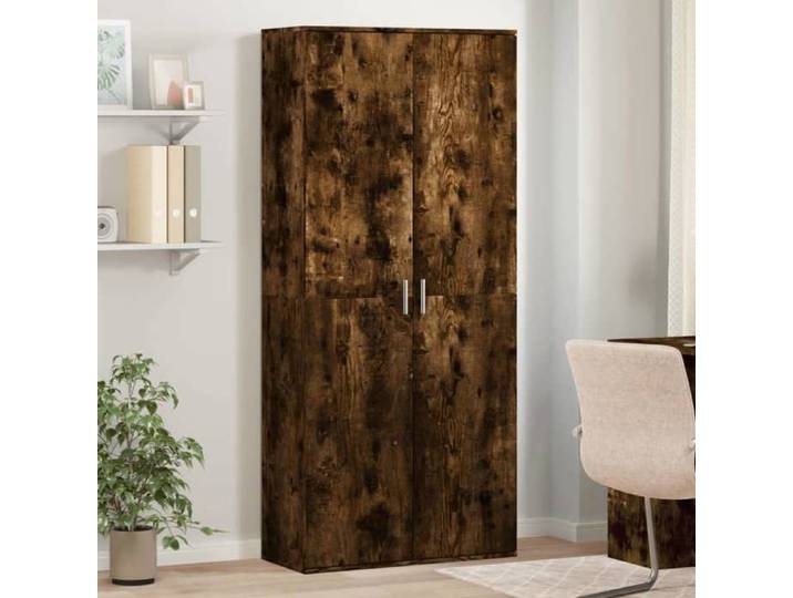 Buffet haut chêne fumé 80x35x180 cm bois d'ingénierie 3276655
