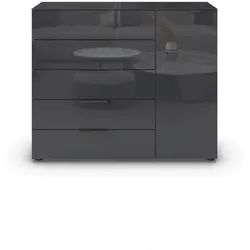 Kommode Flipp Glas Eiche/Basalt