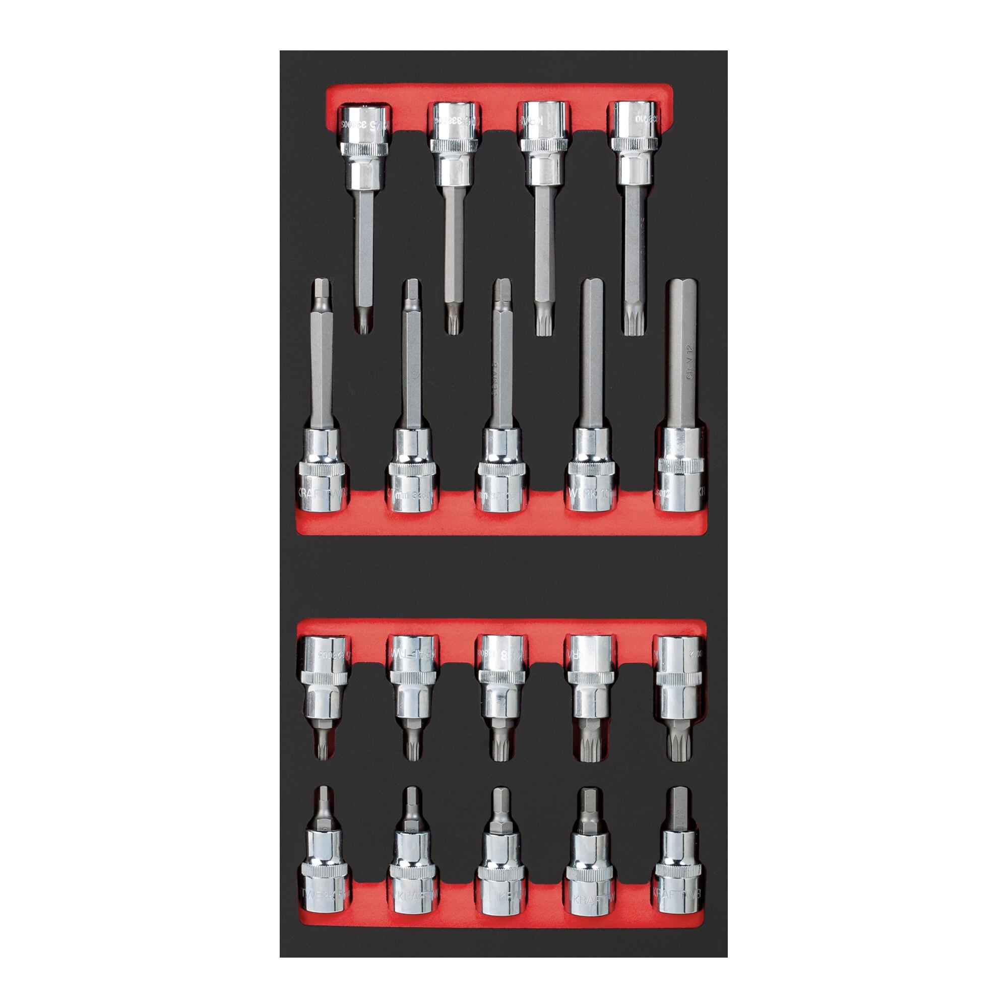 Kraftwerk Bit-Steckschlüsselsatz 1/2" 19-tlg. 20x40 Einlage (105.401.010)