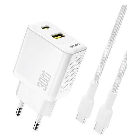 Dudao A27TCEU 30W GaN Charger + USB-C White (30 W, 2 Ports) (A27TCEU-white)