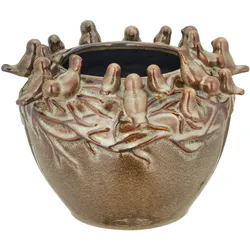 Vase VÖGEL (LBH 25x25x17 cm) - grün - LBH 25x25x17 cm