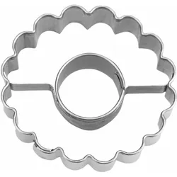 Städter Linzer-Ausstecher Ring in Ring Gewellt, Ausstechform, Plätzchenform, Plätzchen, Edelstahl , Ø 4 cm / H 1.5 cm , 124110