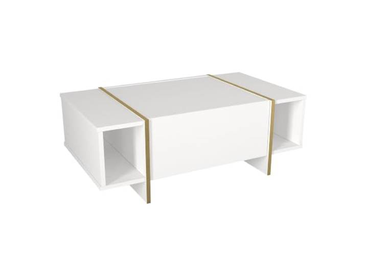 Couchtisch Konsole Beistelltisch Weiß Gold 104x60x38cm 03_0010863