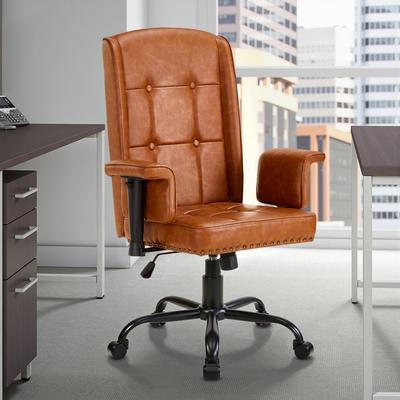"Javlergo 350LBS Heavy Duty Reclining Office Chair 90°-150° Tilt Lock 360° Swivel 6.3"" Thick Cushion & 45° Rotating Armrests"