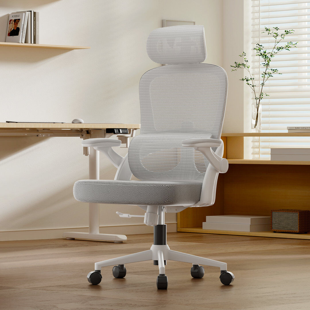 SIHOO Ergonomic Office Chair, Desk chair with Adjustable Armrest, Headrest and Lumbar Support White 126cm H X 65cm W X 75cm D