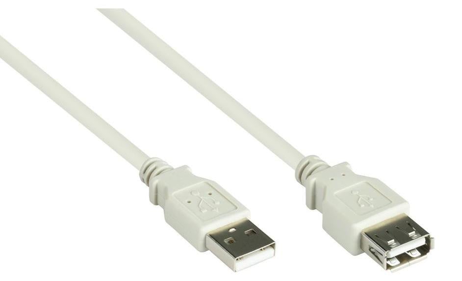 Alcasa USB 2.0-kabel met USB-A-connector, 3 meter, grijs