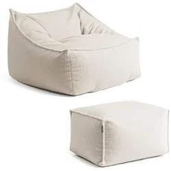 SITZSACK Bouclé Snug mit Hocker