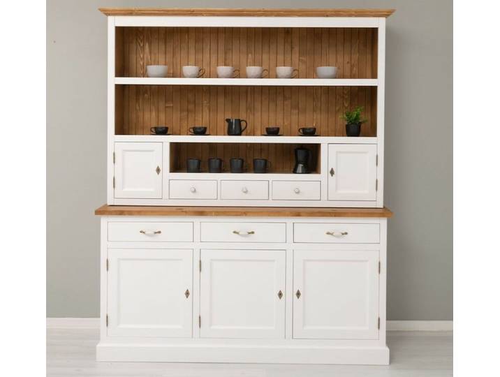 Großer Buffetschrank weiß/braun gewachst