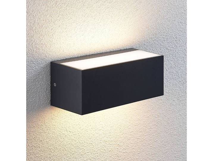 LED Aussenwandleuchte Nienke Lindby, schwarz, Kunststoff, Modern, LED Wandleuchte außen