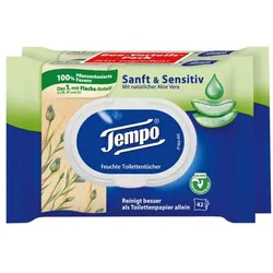 Tempo Doppelpack Feuchtes Toilettenpapier »Sanft & Sensitiv« weiß