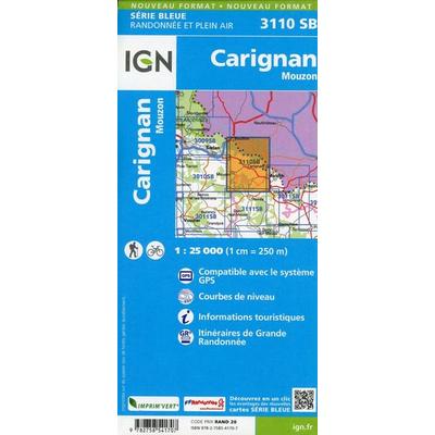 Carignan Mouzon 1:25 000, Karte von Collectif Ign, IGN Frankreich, 978-2-7585-4170-7