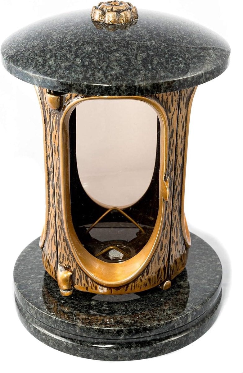 Handgemaakte bronzen graf lantaarn voor het herdenken van een dierbare, Hoogte: 23 cm