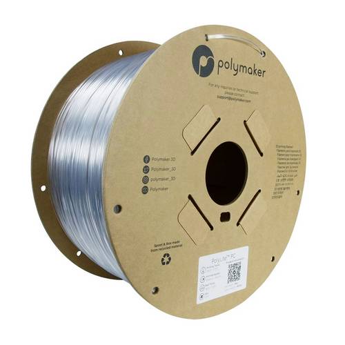 Polymaker PC01003 PolyLite Filament PC (Polycarbonat) hohe Steifigkeit, hitzebeständig 1.75mm 3000g Transparent 1St.