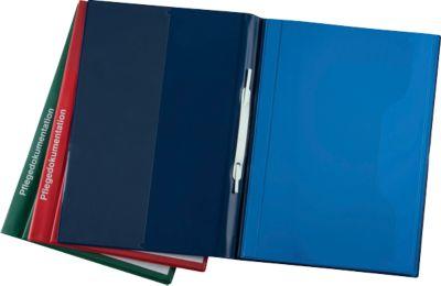 BOI Pflegedokumentenmappen System Line, 8 Klarsichttaschen, 4 Registerblätter, PVC, 19 mm Füllhöhe, rot, 10 Stück
