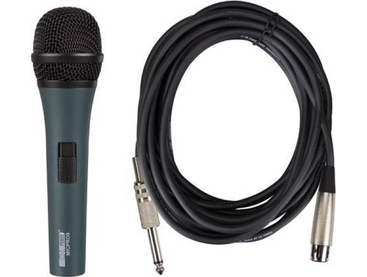 HQ-Power Microfoon, dynamisch, unidirectioneel, 4.5 m kabel, met koffer, zwart