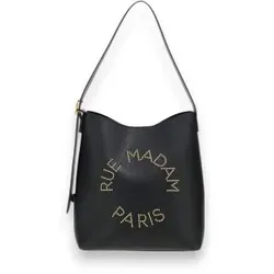 RUE MADAM PARIS für Damen. 1599 Schwarze Le Sac Tasche (OSFA), Lässig, Polyurethan