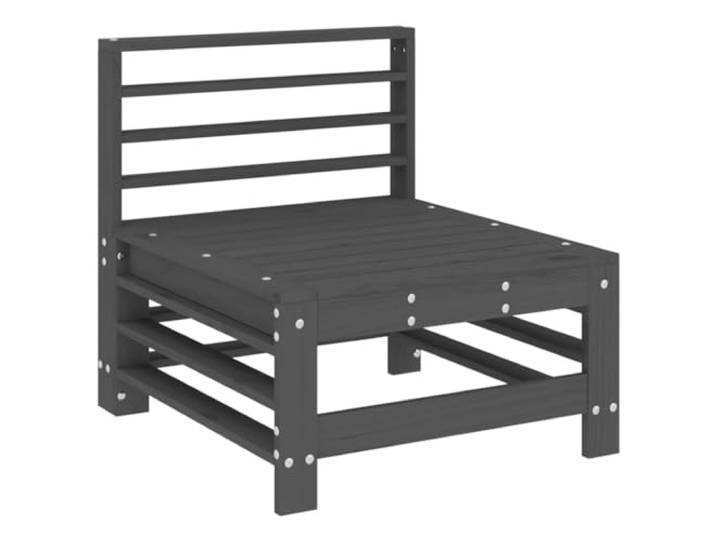 KTHLBRH Mittelsofas für den Garten, 2 Stück, grau, massives Kiefernholz Lattenrost-Design, bequeme Rückenlehne, modular, 110 kg pro Sitz, für Terrasse und Terrasse