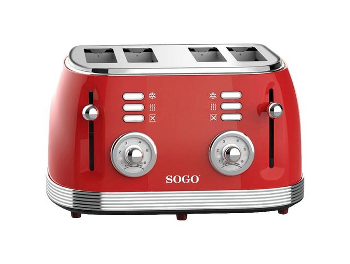Sogo Toaster SOGO Human Technology 4-Scheiben-Toaster Kontrollleuchte, Toastfunkti, 1500.00 W