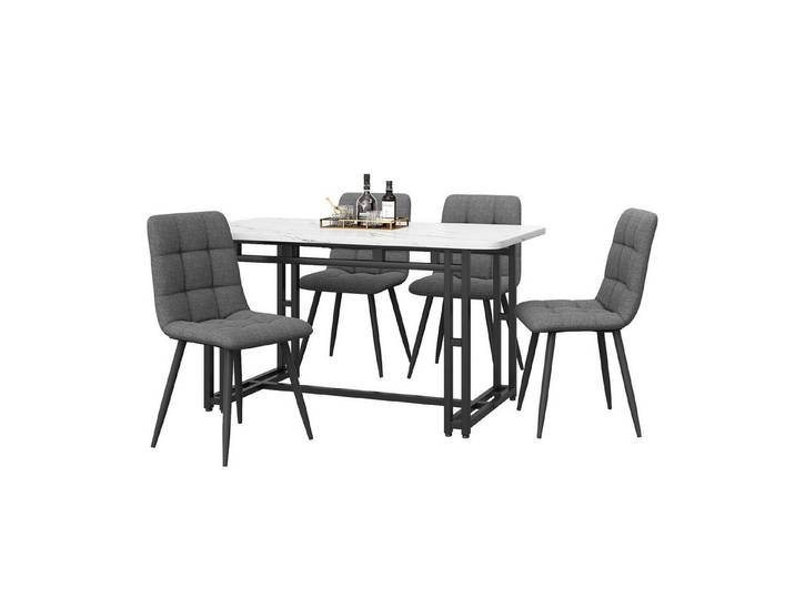 OKWISH Essgruppe Ein Tisch und vier Stühle, (Die Länge und Breite des Esstisches betragen 120 x 70 cm, 5-tlg), Küchentisch Set Esszimmerstuhl