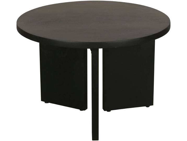 Couchtisch BYLIVING Round , schwarz (schwarz, schwarz, schwarz), H:41cm, Tische, Couchtisch, aus 2,5cm starkem Massivholz schwarz, einzeln oder im Set stellbar