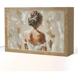 TISCHLEUCHTE Frau - Farbe - Abstrakt - Beige - Modern Nachtlicht 30x20 cm