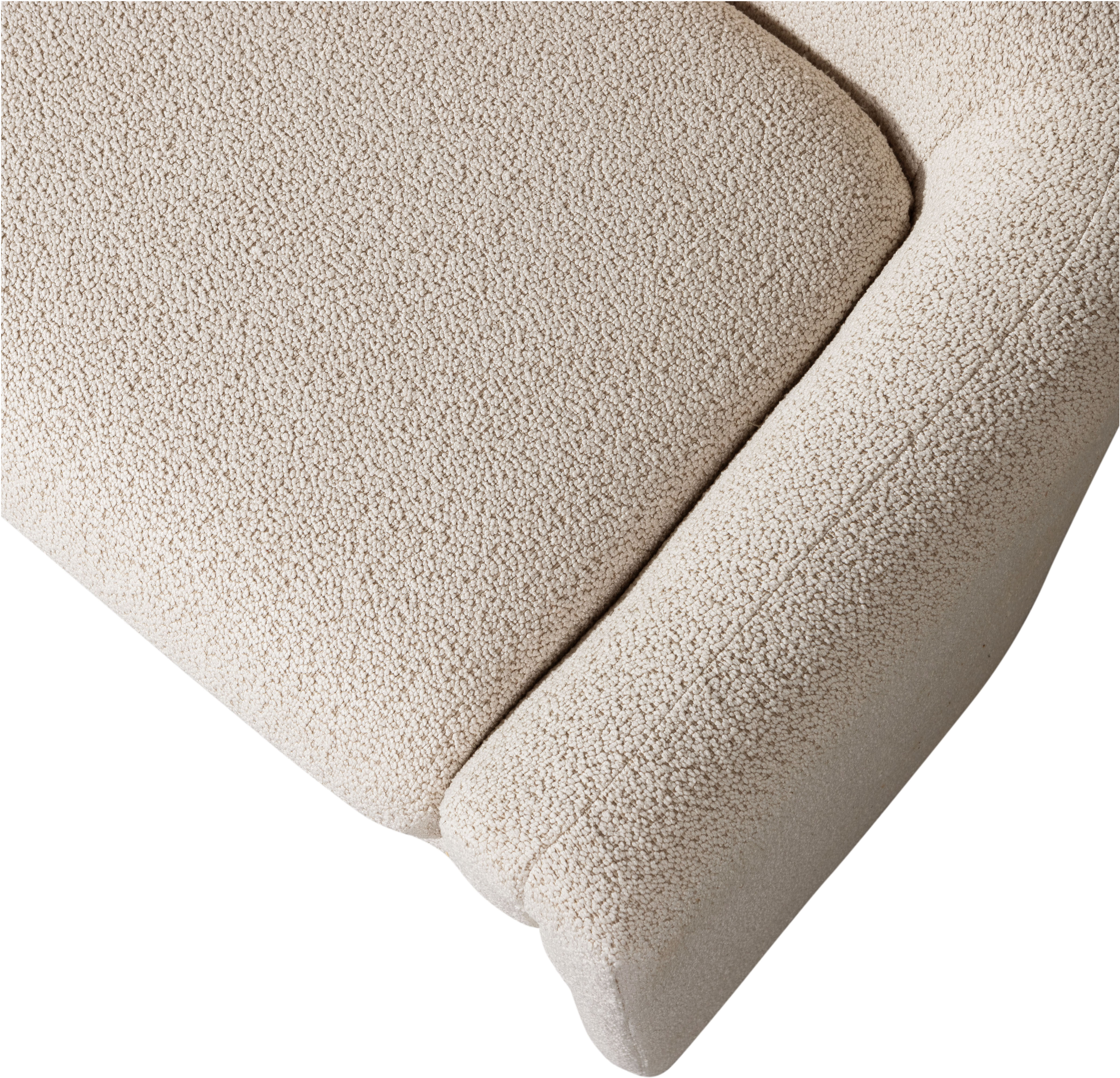 Sitzbank WOOOD "Zone grob gewebter Bezug mit subtiler Rückenlehne 160x52x60 cm", beige, B:160cm H:60cm T:52cm, Polyester, Sitzbänke, Sitzbank, Tragkraft 100 kg, Standfüsse 27 cm hoch, Maximale Verschleissfestigkeit beige B/H/T: 160cm x 60cm x 52cm