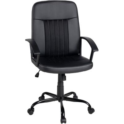 Drehstuhl DUO COLLECTION "Joos", schwarz (schwarz, schwarz, schwarz), H:109cm T:63cm, 75% Polyurethane, 25% Polyester, Stühle, Drehstuhl