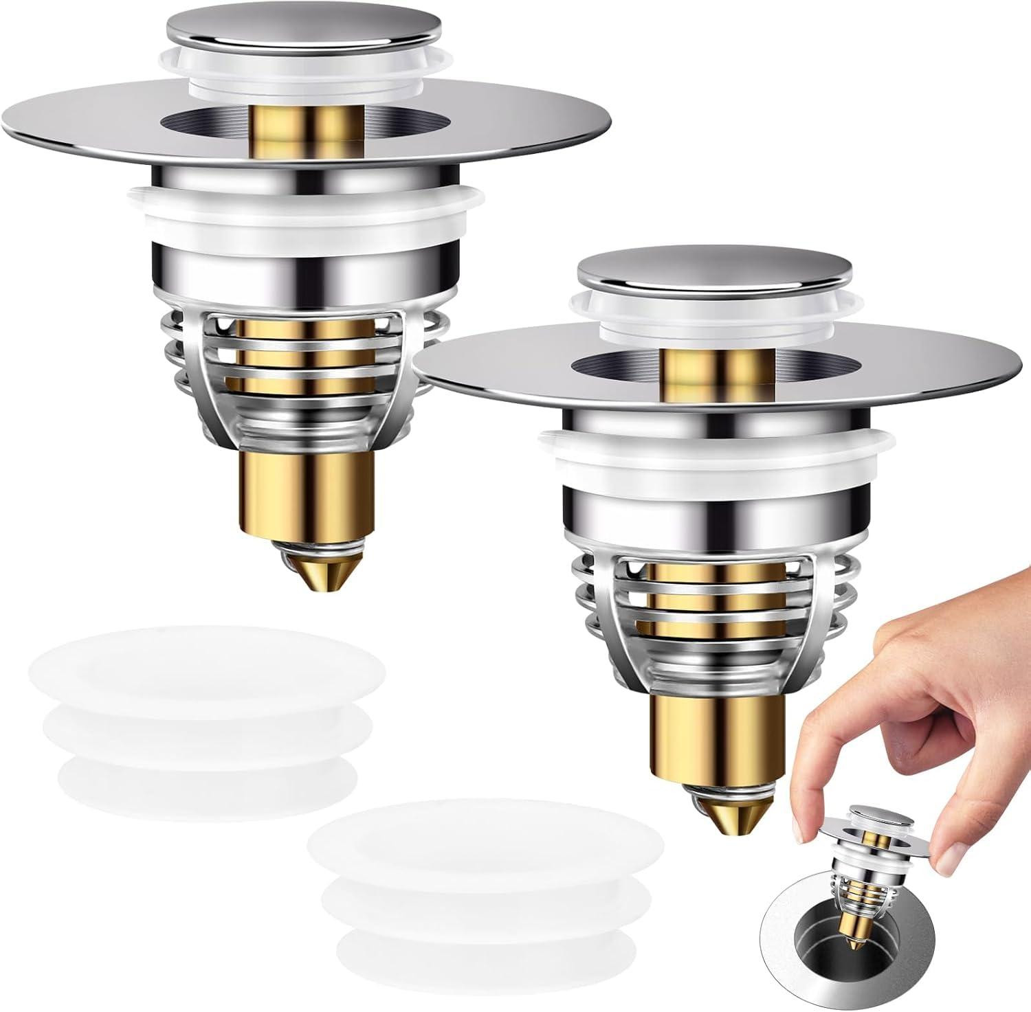 Selius Wastafelstop voor badkamer, 2 stuks, universele bidet-stop