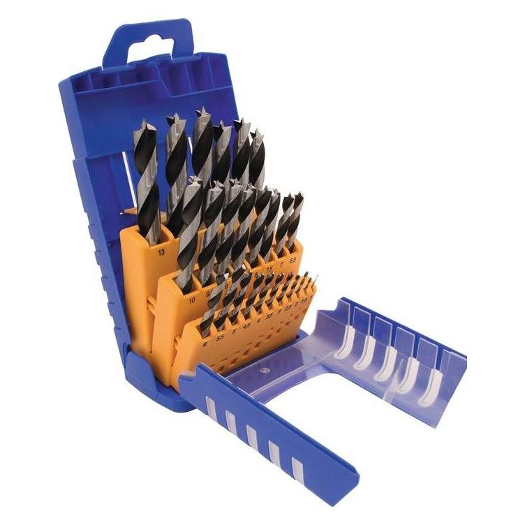 Fisch Tools Holzspiralbohrersatz 012K 25-teilig Ø 1 - 13 mm 0,5mm steigend CV-Stahl (1 mm - 13 mm) (0120025K01)