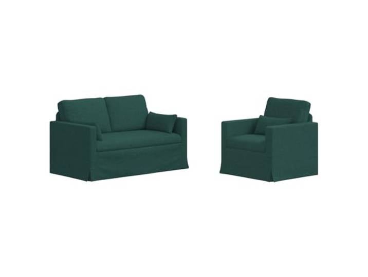 KUTYWEXFM Sofagarnitur 2-Teilig Dunkelgrün Stoff Modulares Sofa Set Flexibles modulares Sitzgruppen Set aus Dunkelgrünem Stoff für Wohnzimmer und Schlafzimmer mit robustem Metallrahmen.
