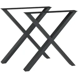 Helloshop26 - Set aus 2 modernen Tischbeinen originelles Design Stahl 72 x 69 cm schwarz 03_0009666