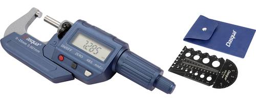 Dasqua 4230-2005 + 8511-0060 Bügelmessschraube mit digitaler Anzeige 0 - 25mm Ablesung: 0.001mm